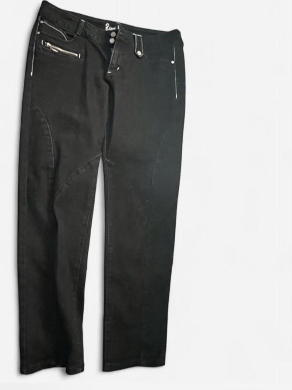 Y2K Bisou Bisou Black Skinny Jeans with Zip Details